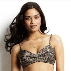 NWOT Seafolly Skin Deep Leopard Adjustable Strap Bikini Top Bralette Size 4